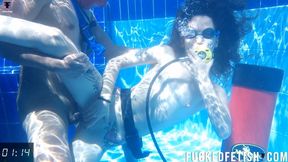 4K Horny Yessica Bunny body electric light underwater hard fuck scuba 740