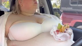 Hungry hippo takes a trip to the drive-thru