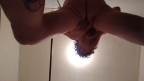 Solo Free-standing Self-assfingering Orgasm &amp; Massive Climax to Start My Day