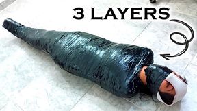 Art Project Turns Into Triple Tape Mummification + Humiliating Panty Hood For Jasmin Aranda
