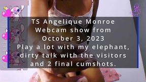 ts angelique monroe - webcam show from october 3, 2023