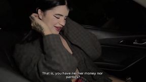 Slutty alt chick takes a stiff dick stretch from horny cabbie in his backseat fuckfest