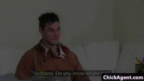woman interview agent cumsprayed in mouth