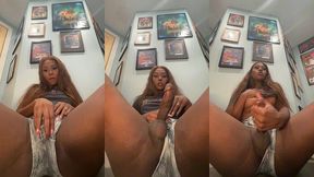 horny trans coed jerks off after class