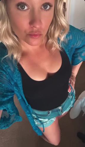 Busty blonde hot wife takes a big BBC in doggy style