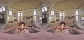 Hungry knight destroys petite trans ass in VR cumshot