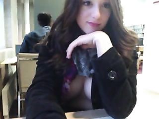 Pleasing French sweetheart is doing nasty things in the library, whilst no one is watching her