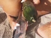 Do not throw your trash on the beach, otherwise I'll stick it into my tight pussy & asshole