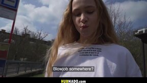 Russian girl Ivi Rein flashes tits in public then rides big dick till she gets off