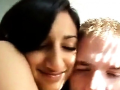 Indian Woman kissing her white boyfriend Desi NRI