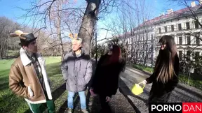 Easter Bunny Porno Dan's Creampie Orgy with Katy Rose and Mia Trejsi