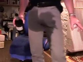 Pissing grey lewis-jeans , bulge, 2