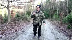 Wild Forest DP Fuck Inked Babe Outdoor