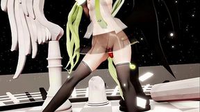 Hatsune Miku Hentai Dance Vocaloid Undress MMD 3D Blonde Hair (CLIP)