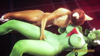 Glitchy 3D furry hentai gets totally choked with eevee and gardevoir