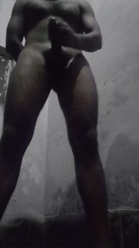 Delhi Hunk Boy Oiling Big Dick and Masturbating While No One in the Home