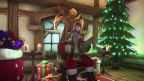 sexy demon girl sit s on orc santa s lap - warcraft parody