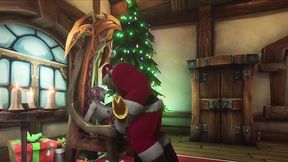 sexy demon girl sit s on orc santa s lap - warcraft parody