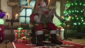 sexy demon girl sit s on orc santa s lap - warcraft parody