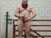 Jacking off in the stairwell of a parking garage until I cum! Ugh I'm always so horny!!!