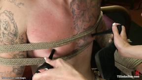 ”Big tits redhead Transgender fuck bound man”