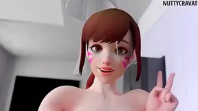 D.Va Claims Control in Hot Mercy Domination Scene