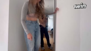 My neighbor's apartment leaked water and she came out wet.