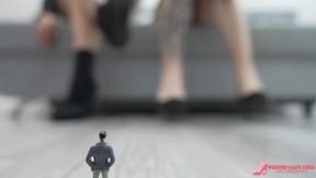 "Micro slave under the shoes and feet of giantesses Alice and Sarah | POV"