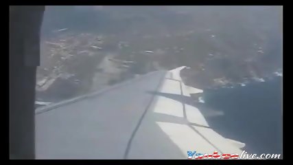 Spanish couple crazy handjob in a plane (amazing)