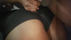 Brunette mother-in-law with a big ass floating my dick in her leggings