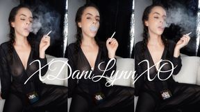 Smoking and Talking Wearing Sheer Robe