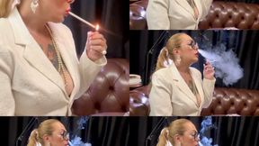 VIRGINIA SLIMS 120S - Pearls - EXTREME COUGH - POWER SMOKING - DARKSIDE - Deep Inhales, Dangling, Nose exhales, Long drag, Long natural nails