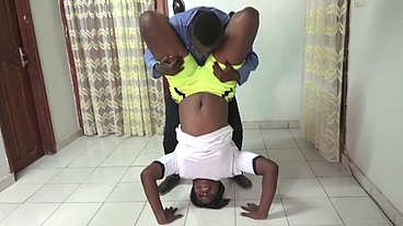 An intimate sports session with my coach during the fitness session where he gets hard then fucks me like a whore