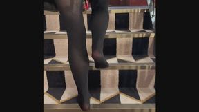 Wetting on the hotel stairs & shower
