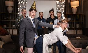 Oily hotties fucking on New Year Eve with hot gape