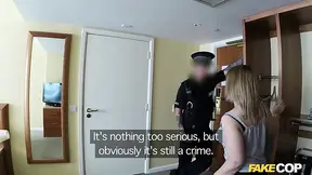 Curvy blonde beauty gets on top of hot cop's massive stick in hotel room