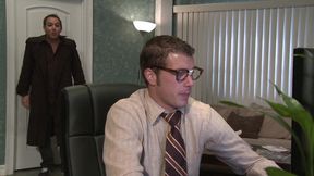 Horny secretary bangs her big cocked boss