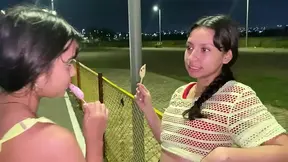 I FUCK MY GIRLFRIEND AFTER I INVITE HER TO GO FOR A WALK AND MY EX SELLS ICE CREAM AND WE ALMOST MAKE A THREESOME