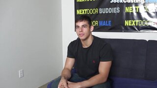 Casted straight lad jerking prick for camera