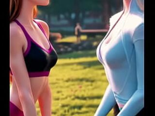 Just a quiet, particular pont of time between Anna and Elsa. Their bond is really magical. AI-generated
