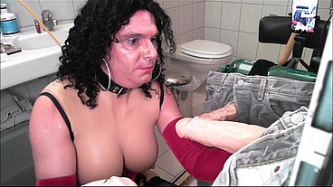 Shemale triple dildo suck woth girly naughty parts attached