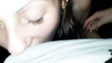 Her stiff nipples begged for me to lick then spread her hairy pussy for my tongue