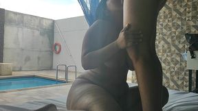 fucking old girl with nice ass in the hotel pool