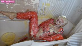 Slippery JOI in PVC Catsuit: Cream, Custard & Cum Instructions - WMV