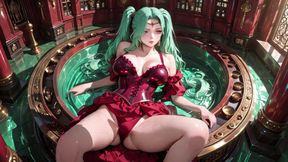 Green-haired Warlock! Red Battle Armor in the Classical Arcade, Slit Skirt Teasing Every Move
