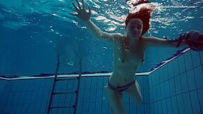 Big Tits Teenie Liza Bubarek Swimming Naked In The Pool