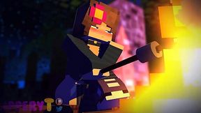 Animated beauty from minecraft got a creampie in her pussy from a creeper.