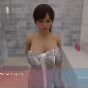 Intimate Moments with Emma: Steamy Shower &amp; Passionate Climax - by Justice or Mercy -p.13 - Tower Boy - Gameplay by Porn Game 4u