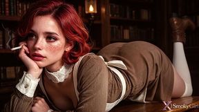 teachers fucked a redhead exchange student from the soviet union with their tiny dicks in the library!! [ai]