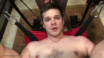 Muscle daddy Scott Ryder takes raw cock in a wild bareback threesome